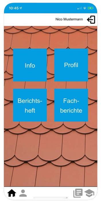 Berichtsheft-App für Dachdecker