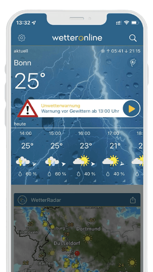 Regenradar App für Handwerker