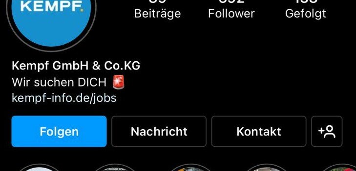 Instagram Firma Kempf GmbH &amp; Co. KG