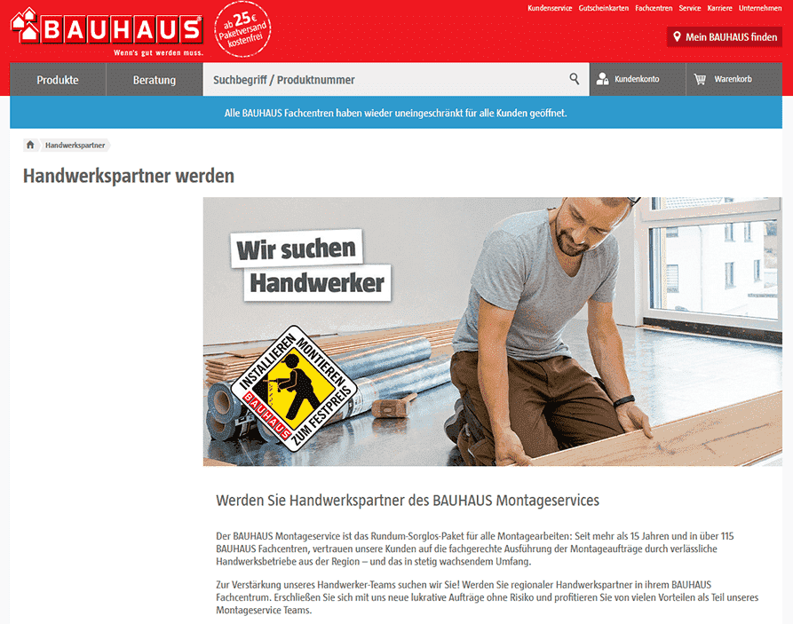 Handwerkspartner Bauhaus