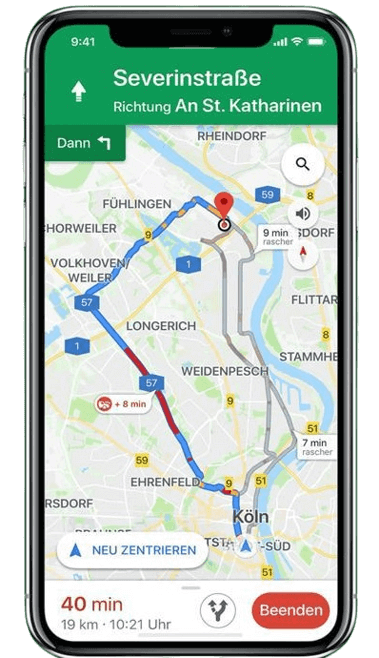 GoogleMaps als Navigator App für Handwerker